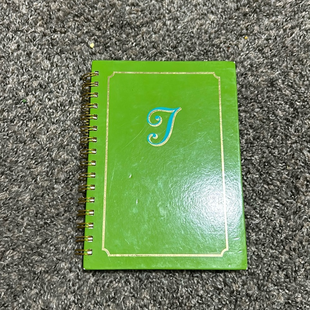 Green and Blue Journal/Notebook with dates and college ruled.